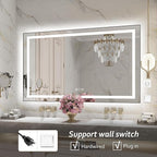 60"x 36" LED Bathroom Mirror with Black Frame, Bathroom Mirror with Lights Front and Backlit, Lighted Mirror Stepless Dimmable, Anti-Fog, Memory, LED Vanity Mirror with Lights 3 Colors