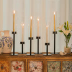 Hurricane Candle Holders Metal Candlestick Holder for Glass Taper Tall Candle Holders with Crystal Chimney Tube Candles Stands for Home Decor, Christmas, Dinning (18, Black)