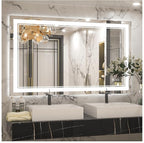 Keonjinn LED Bathroom Mirror with Lights, 40 x 24 Inch Front Lighted Vanity Mirror, HD Tempered Glass, UL-Listed LED Driver, Anti-Fog, 6000K Dimmale, Memory Function, Easy Installation