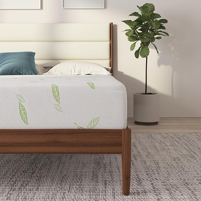 NapQueen Full Size, 10 Inch Anula Green Tea Infused Memory Foam Mattress, Bed in a Box, CertiPUR-US Certified Mattress