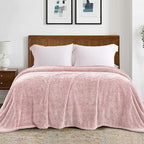 Exclusivo Mezcla Plush Fuzzy Fleece Throw Blanket Extra Large, Super Soft, Fluffy and Warm Blankets for Couch, Bed, Suitable for All Seasons (50x70 Inches, Mixed Dusty Pink)