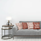 Ambesonne Modern Throw Pillow Cushion Case Pack of 4, Scandinavian Minimal Ornaments Boho Feather Leaves and Home Phrase Print, Modern Accent Double-Sided Digital Printing, 20", Pale Tan and Dark Rust