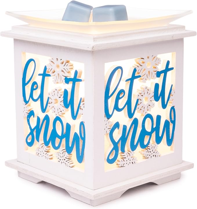 Scentsationals Wax Melt Warmer, for Scented Wax Melts - Christmas Holiday Collection Let It Snow - Fragrance Cubes and Tarts