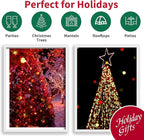 LAMPHOME Super-Bright Extendable Red Christmas Lights Decoration 100Lights 19.6ft UL Certified Mini Bulb String Lights for Outdoor Christmas Tree Garden Party Patio Wedding Garland Decor(Red+Clear)