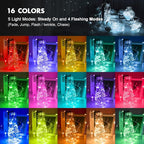 39Ft 120 LED Fairy Lights Battery Operated, RGB Color Changing String Light with Remote and Timer, Battery Powered Twinkle Lights for Bedroom, Dorm, Wall, Mason Jar, Backyard Indoor Outdoor Christmas