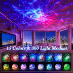 Star Projector, 15 Colors Galaxy Projector for Bedroom Adults,15 White Noise Ceiling Projector for Ceiling for Adults,Bluetooth Galaxy Light Projector Night Light for Kids