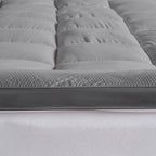 Great Bay Home Twin XL Mattress Topper. Thick, Elastic Corner Mattress Protector and Cover. Ultra-Soft Pillowtop Mattress Pad. Fits Mattresses Up to 18" (Twin XL, Light Grey)