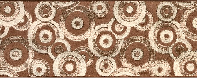 Custom Length Cut to Size Modern Farmhouse Carpet Runner Rug for Hallways, Non Slip Rubber Backed, 31 inch Wide X Customized Length, Geo Brown, 31 inch X 10 feet