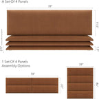 Vänt Upholstered Wall Panels - King/Cal King Size Wall Mounted Headboards - Ribbed Terracotta - Twin/King - Set of 4 Panels (Each Individual Panel 39"x11.5")
