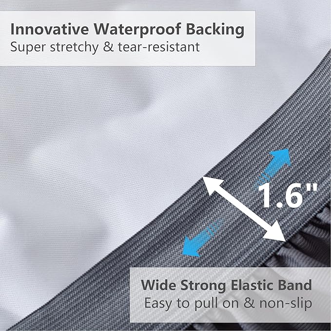 Twin Size Mattress Pad Waterproof, Pillow Top Cooling Twin Mattress Topper for Single Bed, Pee Proof Mattress Protector Cover Quilted Fitted with 8-21" Deep Pocket (39x75 inch, Grey)