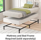 Amazon Basics Smart Box Spring Bed Base, 5-Inch Height Mattress Foundation, Tool-Free Easy Assembly, Twin, 74"L x 38"W x 5"H, White
