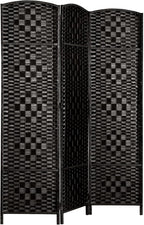 Rose Home Fashion 6 ft Tall Room Divider, Room Dividers and Folding Privacy Screens, 15.7in Privacy Screen 3 Panel Partition Temporary Wall Separation for Private, Black