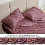 Love's cabin Satin Queen Sheets Set - 4 Piece Rose Taupe Silky Bed Sheets Set with Deep Pocket, Luxury Silk Feel Satin Queen Size Sheet Set (1 Flat Sheet,1 Fitted Sheet,2 Pillow Cases)