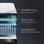 DreamCloud Premier 13" Twin Mattress - Luxury Hybrid Gel Memory Foam - 365 Night Trial - Fiberglass Free - Forever Warranty - Mattress in a Box - CertiPUR-US Certified