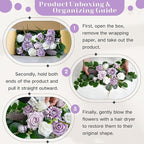 Flrunwu(Pack of 2 Artificial Flowers Decorations,Centerpieces for Wedding Reception Backdrop Decoration, Floral Decor Wall Home Entryway OutdoorDecorations (Purple)