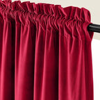 Lazzzy Velvet Blackout Curtains Thermal Insulated Room Window Drapes Super Soft Luxury Curtains for Living Room Bedroom Rod Pocket 2 Panels, Red, 52" W x 108" L