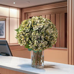 10PCS Fake Hydrangea Artificial Flowers Hydrangea Bouquet for Home Wedding Bridal Bouquet Office Party Table Centerpiece DIY Floral Decor (Autumn Green)