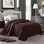 Exclusivo Mezcla Fleece Blanket King Size for Bed, Super Soft and Warm, All Season Use, Cozy, Plush, Lightweight, 90x104 Inches, Coffee