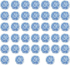 Blue Hydrangea Artificial Flowers Bulk, 40 Pcs Faux Hydrangea Flowers Heads, Artificial Fake Silk Hydrangea Flowers with Stems, Blue Flowers Artificial for Decoration Wedding Décor