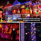 Brizled Color Changing Christmas Lights, 33ft 100 LED RGB Light String with Remote, Dimmable Mini Light String, USB Indoor Decorative Lighting Party Xmas Tree Wreath Year-Round Holiday