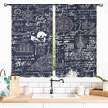 Vintage Nautical Curtains, Marine Coastal Sailboat Compass Anchor Ocean Beach Old Pirate Map Navy Blue Blackout Retro Drapes for Bedroom Living Room Kitchen Bathroom Window 2 Panels, 55x39 Inch