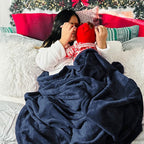Bedsure GentleSoft Navy Blue Fleece Blankets King Size - Bed Blanket Soft Lightweight Plush Cozy Fuzzy Luxury Microfiber, 108x90 inches