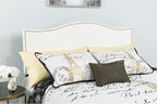 Flash Furniture Lexington Upholstered Twin Size Headboard with Accent Nail Trim in White Fabric