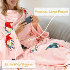 Catalonia Xmas Dwarfs Wearable Blanket with Sleeves and Foot Pocket – Ultra-Soft Warm Fleece Long Throw Snuggly Blanket for Sleeping & TV Time – Cozy Christmas Gift for Women & Men