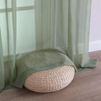 Chyhomenyc Extra Long Sage Green Sheer Curtains 144 inch 2 Panels, Translucent Backdrop Window Scarf Drapes for Canopy Bed/Wedding/Living Room/Anniversary, 12FT Length, Each 59Wx144L in, 2PCS