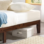 Mellow Naturalista Classic 12 Inch Solid Wood Platform Bed with Wooden Slats, Twin XL, Espresso