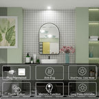 20x30 Inch Arched LED Bathroom Mirror with Lights, Adjustable 3000K/4500K/6000K, Wall Mounted Black Frame Lighted Bathroom Vanity Mirror, Anti-Fog, Dimmable, Memory Function