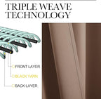 NICETOWN Kitchen Blackout Curtains and Drapes - Triple Weave Energy Saving Thermal Insulated Solid Grommet Blackout Panels for Patio (1 Pair, 55 inches by 78 Inch, Cappuccino)