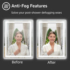32x32 Inch Lighted Bathroom Mirror for Wall, LED Mirror for Bathroom, Dimmable, Anti-Fog, Lighted Bathroom Vanity Mirror for Wall, ETL Listed, Tempered Glass(Horizontal/Vertical)