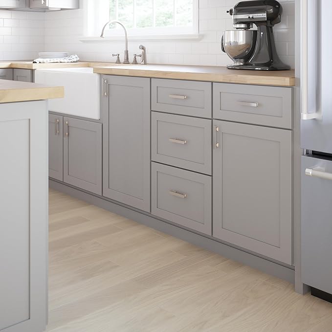 FRANKLIN BRASS Tiered Foot (10-Pack) Cabinet Handles 3" Hole Center Pulls | Satin Nickel Hardware Kitchen Door, Drawers, Dressers, Furniture P49572C-SN-B