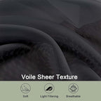 OWENIE Black Sheer Curtains 108 Inches Long for Living Room Bedroom 2 Panels Set, Lightweight Airy Black Sheer Curtain, Filmy Rod Pocket, 2 PCS, Each 59" W x 108" L