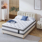 Coolvie King Mattress 12 Inch Hybrid Mattresses King Size Bed Mattress in A Box Mattresses Individual Pocket Springs with Memory Foam Layer Provide Motion Isolation & Cool Sleep