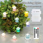 Impress Life Mushroom String Lights, 10FT 40LEDs Battery Operated or USB Powered Fairy Lights, Cute Mushroom Gifts for Indoor Outdoor Garden Party Wedding Decor