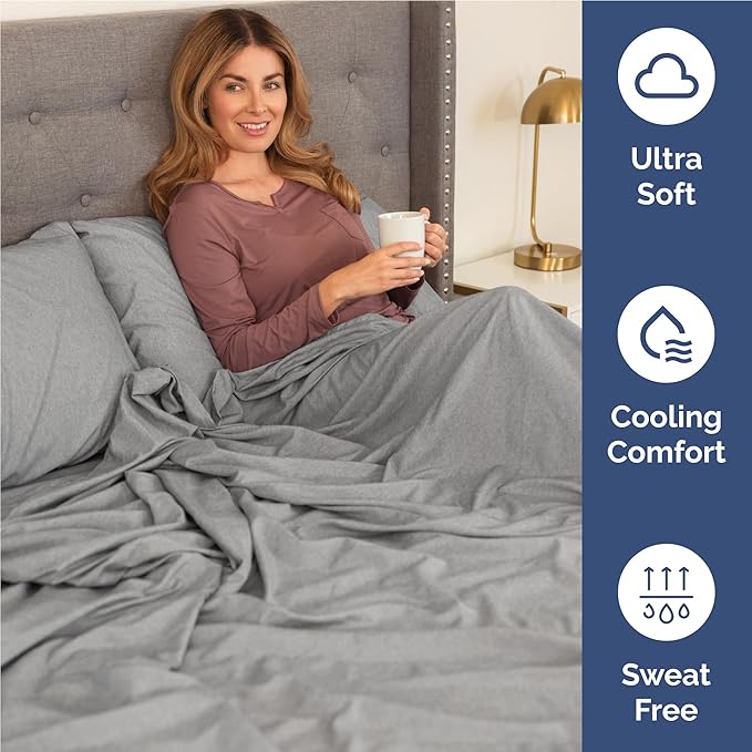 Twin XL 4 Piece Sheet Set - Comfy Breathable & Cooling - Soft Hotel Luxury Bedding Set with 8-16 Inch Deep Pockets - 1 Flat & 1 Fitted Sheet & 2 Pillowcases - Wrinkle Free & Easy Care - Heathered Grey