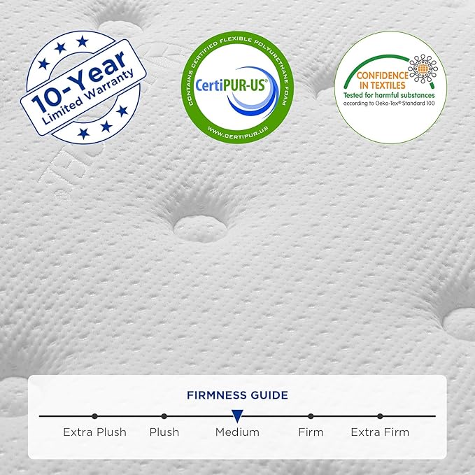 Full Mattress,12 Inch Hybrid Mattress in a Box with Gel Memory Foam,Individually Wrapped Pocket Coils Innerspring for a Cool & Peaceful Sleep,CertiPUR-US.