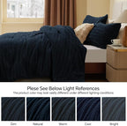 BEDELITE Fleece King Comforter Set -Super Soft & Warm Fluffy Navy Faux Fur Bedding, Luxury Fuzzy Heavy Bed Set for Winter with 2 Pillow Cases