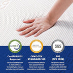 Olee Sleep Tri-Folding Antibacterial Memory Foam Mattress Topper, 4 Inch Copper Bamboo Gel Folding Mattress, Washable Cover, CertiPUR-US Certified, Soft, White, Single Size