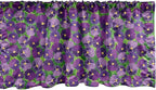 Ambesonne Botanical Window Valance Pack of 2, Green Field Full of Burgeoning Pansy Inflorescence Garden Flourish Bedding Plants, Rod Pocket Curtain Valances for Kitchen Bedroom, 54" X 12", Purple