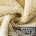 Fleece Blankets for All Season - Premium Lightweight Anti-Static Throw for King Size Bed Extra Soft Brush Fabric Warm Sofa Thermal Blanket 90" x 108"(Khaki)
