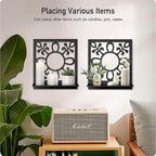Candle Wall Sconce, Retro Wall Hanging, Farmhouse Wall Art for Living Room Bedroom Bathroom (2 Pack 11.8 x 13 in)
