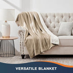 Walensee Sherpa Fleece Blanket (King Size 108”x90” Camel) Plush Throw Fuzzy Super Soft Reversible Microfiber Flannel Blankets for Couch, Bed, Sofa Ultra Luxurious Warm and Cozy for All Seasons
