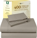 California Design Den Full Size Bed Sheets Set - Soft 400 Thread Count Sateen, Natural 100% Cotton Sheets with Deep Pockets, Breathable, Cooling and Durable Bedding Set - Taupe