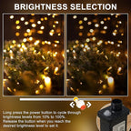 RPGT Christmas Tree Light 200 LEDs 73ft Green Cable Wire Fairy String Twinkle Lights Plug in 12 Modes for Xmas Party, Indoor, Outdoor, Garden, Wedding, Home Decoration (Warm White)