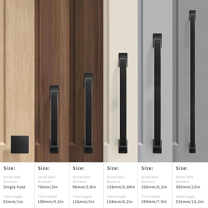 Khtumeware 10 Pack 3-3/4 Inch Matte Black Cabinet Handles - Drawer Pulls for Kitchen, Cupboard, Hardware