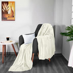 Utopia Bedding Fleece Blanket Queen Size Ivory 300GSM Luxury Fuzzy Soft Anti-Static Microfiber Bed Blanket (90x90 Inch)