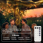 2 Pack 16.5FT 100 LED Fairy Lights Battery Operated with Timer & Remote, Dimmable Twinkle Lights, Waterproof Warm White Fairy String Lights for Outdoor Patio Wedding Mason Jar Party Bedroom Classroom